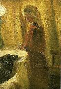 Anna Ancher hundene fodres oil painting